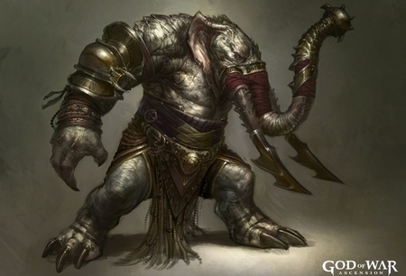 Éste es el Elefantauro, uno de los nuevos monstruos del 'God of War: Ascension'. Varios diseños para levantar el apetito