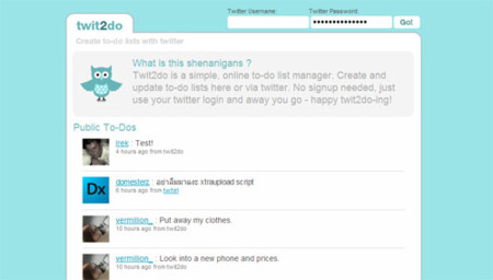 Twit2do, lista de tareas para Twitter