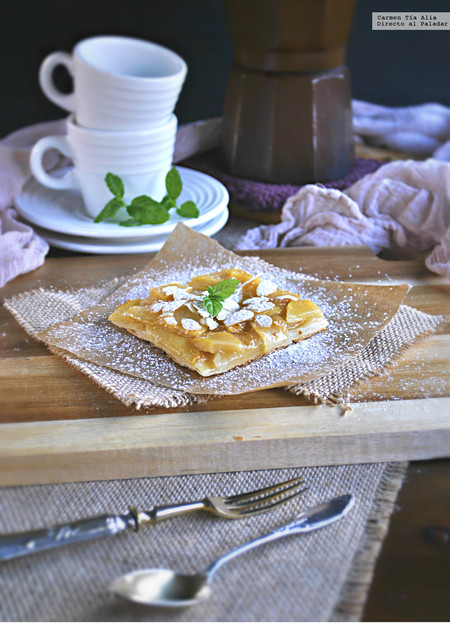 Tarta ultrafina de manzana y vainilla. Receta