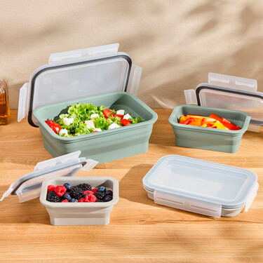 Los tuppers de Lidl que se pliegan para ocupar el mínimo espacio en armarios o cajones de cocina