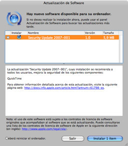 Nueva actualización de seguridad 2007-001