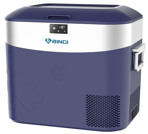 BINGI Nevera Portátil Eléctrica 22L,Nevera y Congelador Compresor Portátil,Refrigerador de Coche 12V/24V,mini frigorífico CA 220v Para Hogar,Conducción,Camping,Viajes,Barco,-18ºC a +15ºC