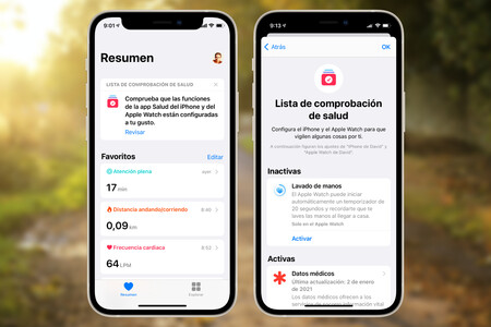 Cómo usar la lista de comprobación de la app Salud y asegurarnos de que todas las funciones están debidamente activadas