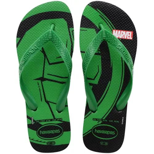 Havaianas - Top Marvel Logomanía, Chanclas Cómodas, Ligeras y Duraderas, Estampado de Superhéroes Icónicos de Marvel, Hombre