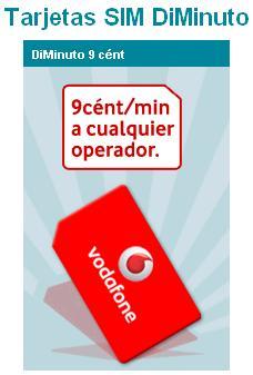 Diminuto 9 de Vodafone: nueva tarifa de 9 céntimos minuto y SMS