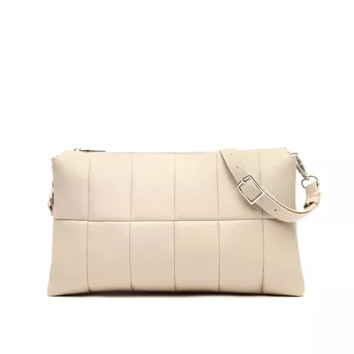 MISAKO Kituti bolso bandolera acolchado Mujer - Kituti Beige 19x32x7 cm