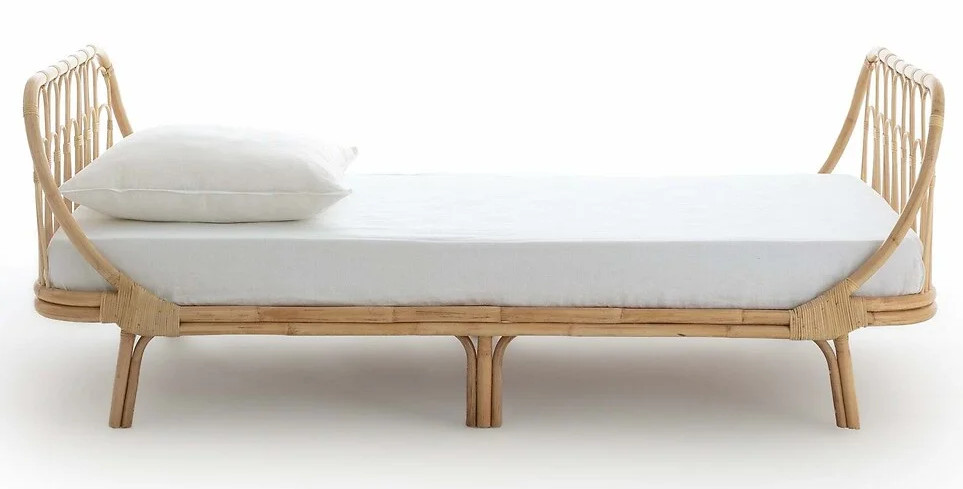 Cama de niño de ratán con somier, Meïdo