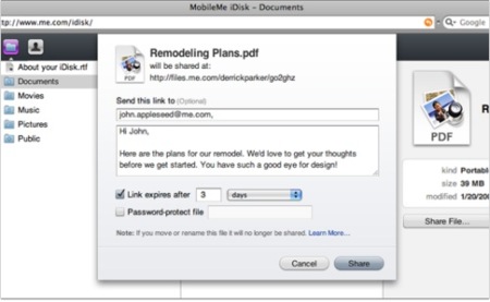 Apple activa la distribución de ficheros mediante iDisk en MobileMe