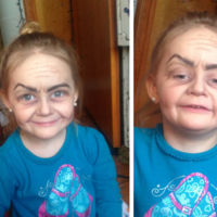 Después de maquillarla la gente no sabía si era una viejecita pintada de niña o una niña pintada de viejecita