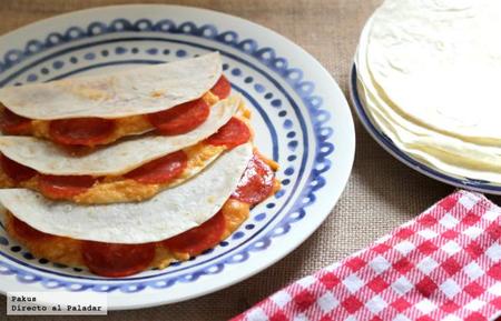 Receta de quesadillas con chorizo picante