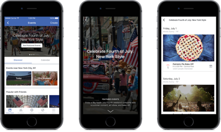 Facebook experimenta en Estados Unidos con nuevas listas de eventos seleccionados a mano