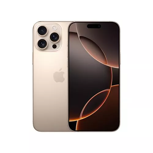 Apple iPhone 16 Pro MAX de 256 GB: Smartphone 5G con Control de Cámara, grabación en 4K a 120 f/s con Dolby Vision y un Gran Salto en autonomía. Compatible con los AirPods; Titanio Color Desierto Apple iPhone 16 Pro MAX de 256 GB: Smartphone 5G con Control de Cámara, grabación en 4K a 120 f/s con Dolby Vision y un Gran Salto en autonomía. Compatible con los AirPods; Titanio Color Desierto