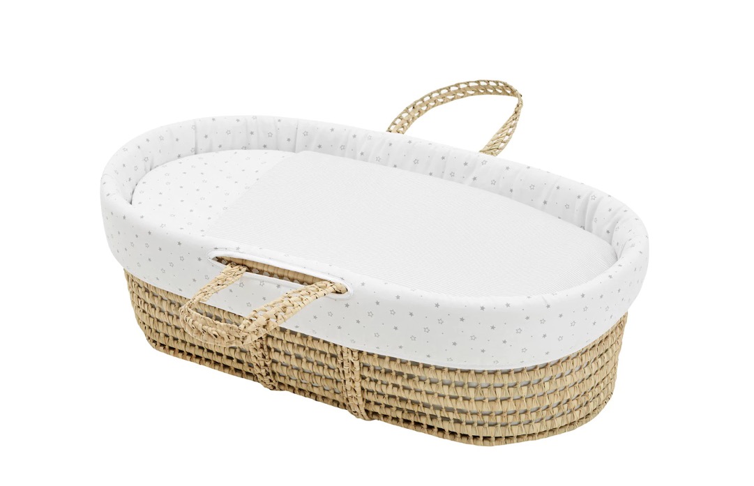 Capazo Cotton Juice Baby Home Palma Acolchado gris