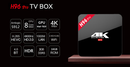 TV Box Android H96 Pro, con procesador de ocho núcleos y 3GB de RAM, por 41,77 euros