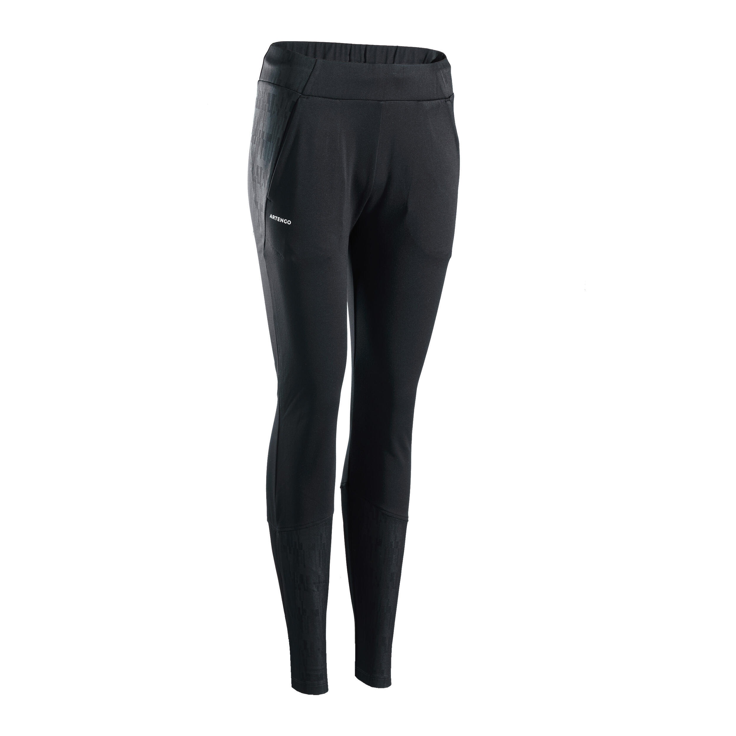 Pantalón de tenis térmico mujer dry Artengo TH 500 negro
