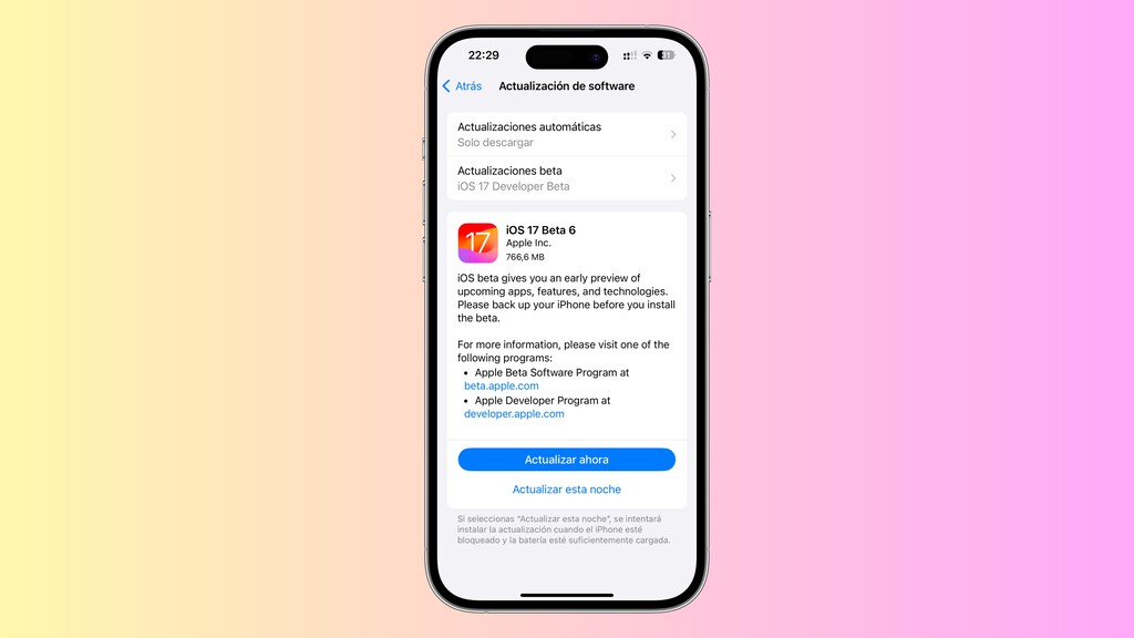 Ya disponible iOS 17 beta 6 para descargar: decenas de novedades llegan a iPhone, watchOS 17 y tvOS 17 Ya disponible iOS 17 beta 6 para descargar: decenas de novedades llegan a iPhone, watchOS 17 y tvOS 17