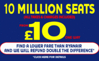 Ryanair: 10 millones de vuelos a 10 euros todo incluido
