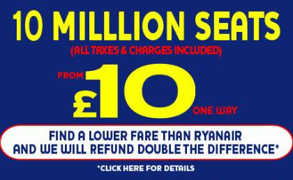 Ryanair: 10 millones de vuelos a 10 euros todo incluido