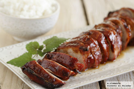 Solomillo de cerdo laqueado a las cinco especias. Receta