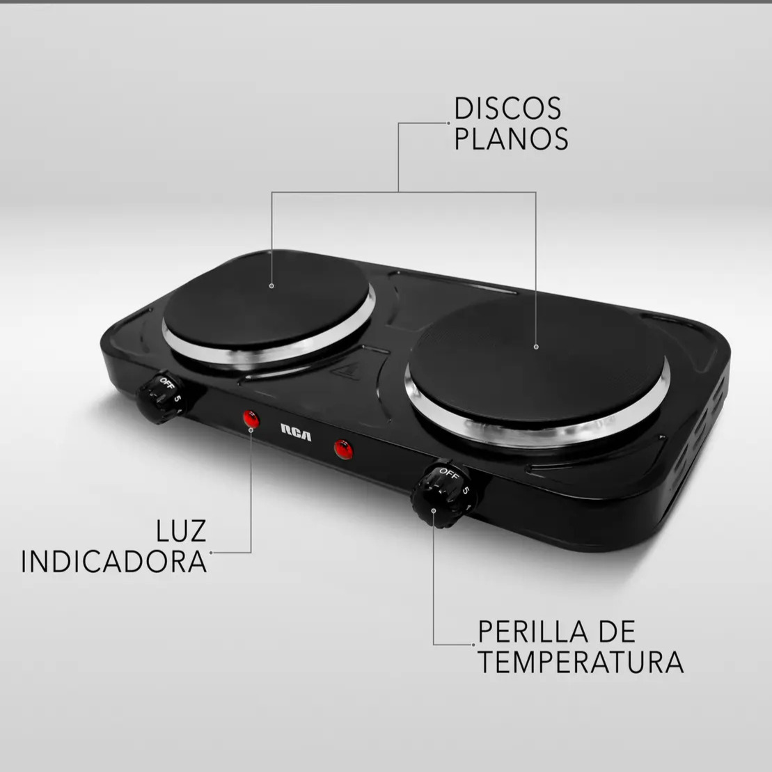Parrilla Eléctrica Rca Rc2000n Negro 2 hornallas