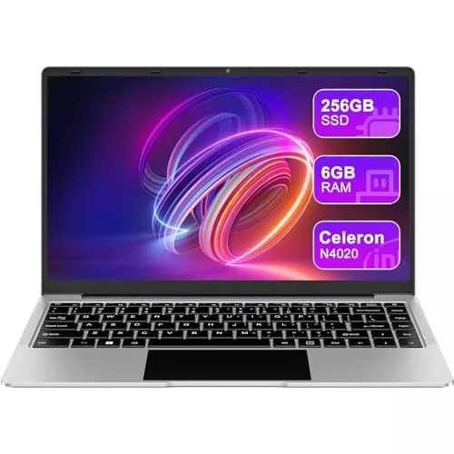 Ordenador Portátil Win11 14" 256GB SSD Soporte 1TB SSD Expansión portatil 2.4G+5G WiFi BT 4.2 USB Mini Puerto Multimedi 1920x1080 FHD con Ratón Inalámbrico y Teclado Español Membrana - Plata