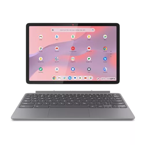 Lenovo Chromebook Duet 11 Gen 9 - Ordenador Portátil 11" WUXGA Táctil Convertible (MediaTek Kompanio 838, 8 GB RAM, 128 GB Emmc, ChromeOS) Teclado QWERTY Español, Gris - Incluye Teclado + Pen