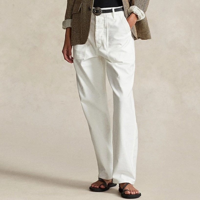 Polo Ralph Lauren Pantalones de mujer rectos de algodón