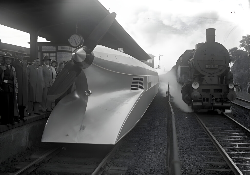En 1931, un ingeniero alemán construyó un tren con una hélice de avión gigante: batió un récord mundial, pero fracasó por su brillante idea 