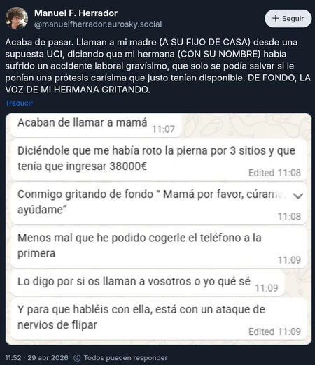 Estafa Hospital Madrid