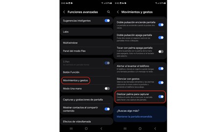 Capturas mediante gestos