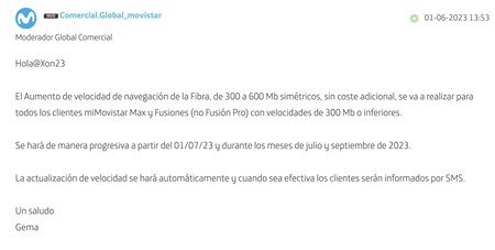 Mensaje de los foros