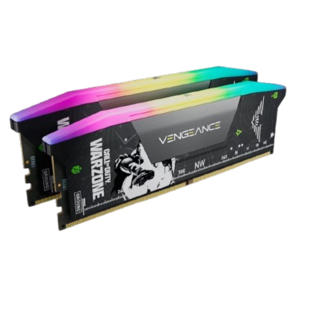 Kit de memoria VENGEANCE® RGB 32 GB (2×16 GB) DDR5 DRAM 6.000 MT/s CL30 AMD EXPO e Intel XMP CALL OF DUTY®: WARZONE EDITION — Gris
