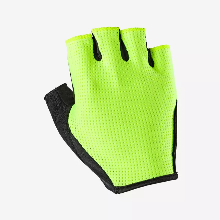 Guantes ciclismo carretera cortos verano Triban Roadr 500 amarillo
