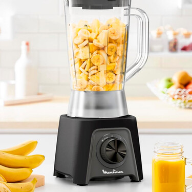 La batidora de vaso Moulinex más sencilla, cómoda y funcional también es ideal para hacer batidos o smoothies en segundos
