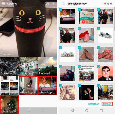 Whatsapp Memoria Llena borrar fotos y vídeos