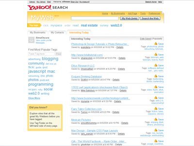 Yahoo! relanza MyWeb 2.0 usando Del.icio.us