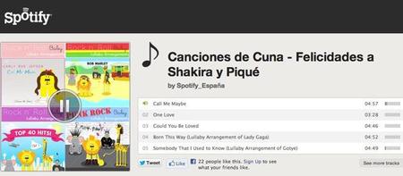 Spotify crea una lista de canciones de cuna para dar la bienvenida al hijo de Shakira y Piqué