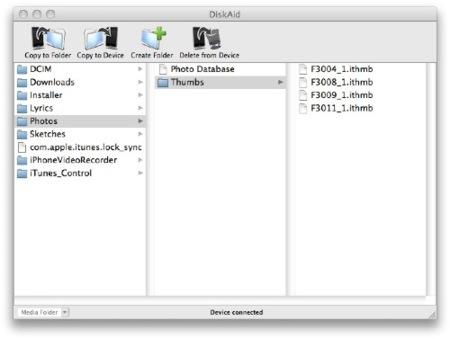 DiskAid, utilidad para utilizar el iPhone o iPod Touch como disco duro