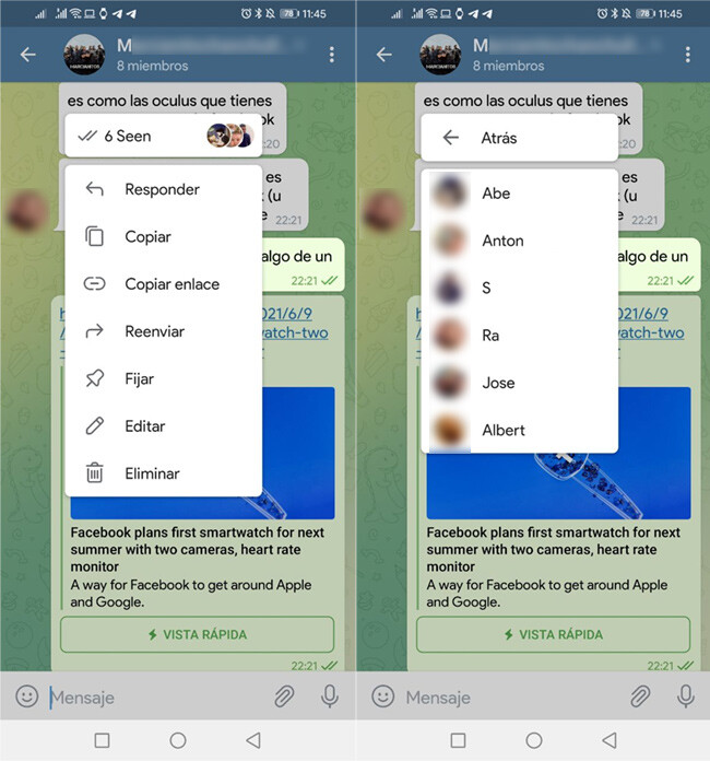 En Telegram Beta ya puedes ver quién ha leido tus mensajes en un grupo