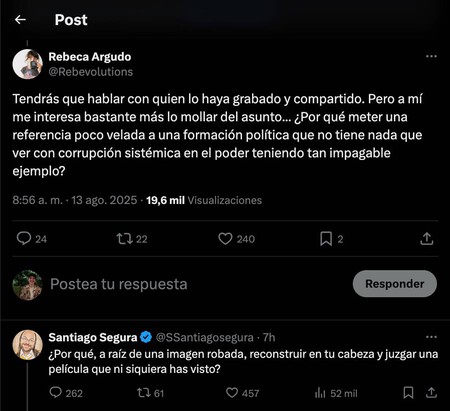 Santiago Segura responde a un post