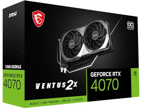 Tarjeta Gráfica MSI GeForce RTX 4070 VENTUS 2X E OC 12GB GDDR6X DLSS3