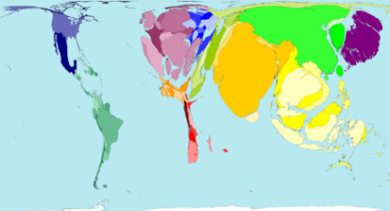 Un mapa del mundo según el volumen de motos
