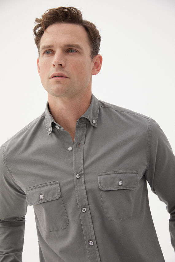 Camisa de gabardina entintada