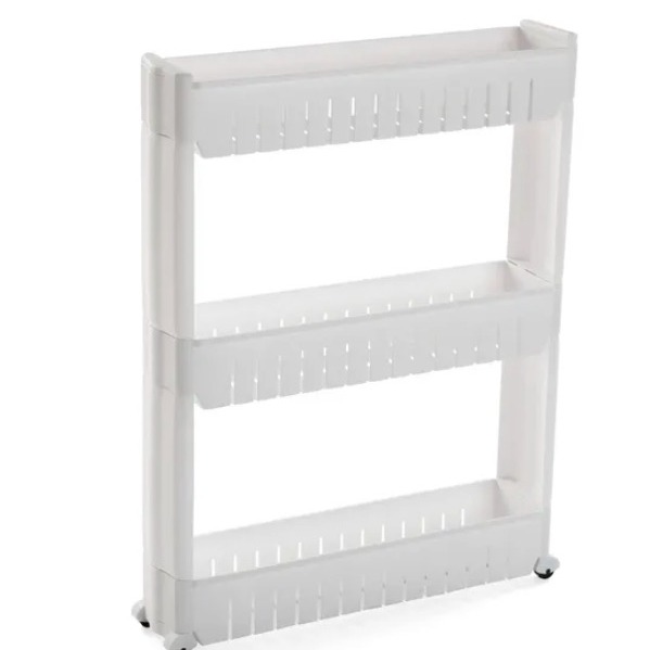 Carrito de baño con ruedas blanco 12x72x55 cm