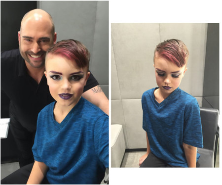 Un niño de 8 años quería aprender a maquillar y su madre le regaló una lección con un maquillador profesional