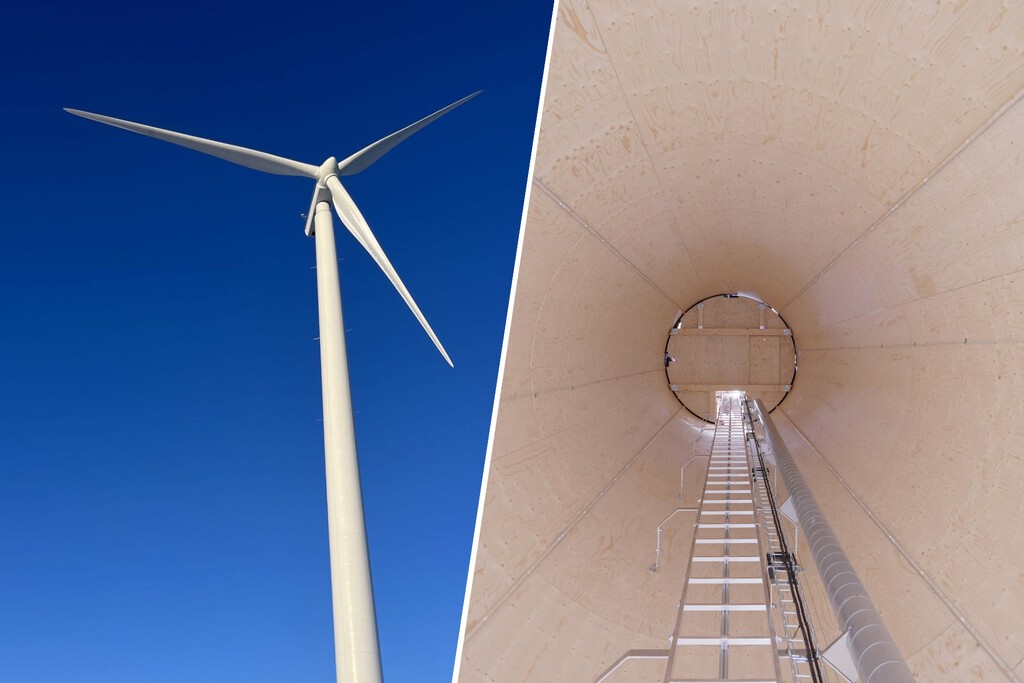 Suecia ha estrenado un aerogenerador que soluciona nuestro enorme problema para reciclarlos: es de madera 