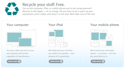 Apple se vuelve verde y recicla tus ordenadores gratuitamente