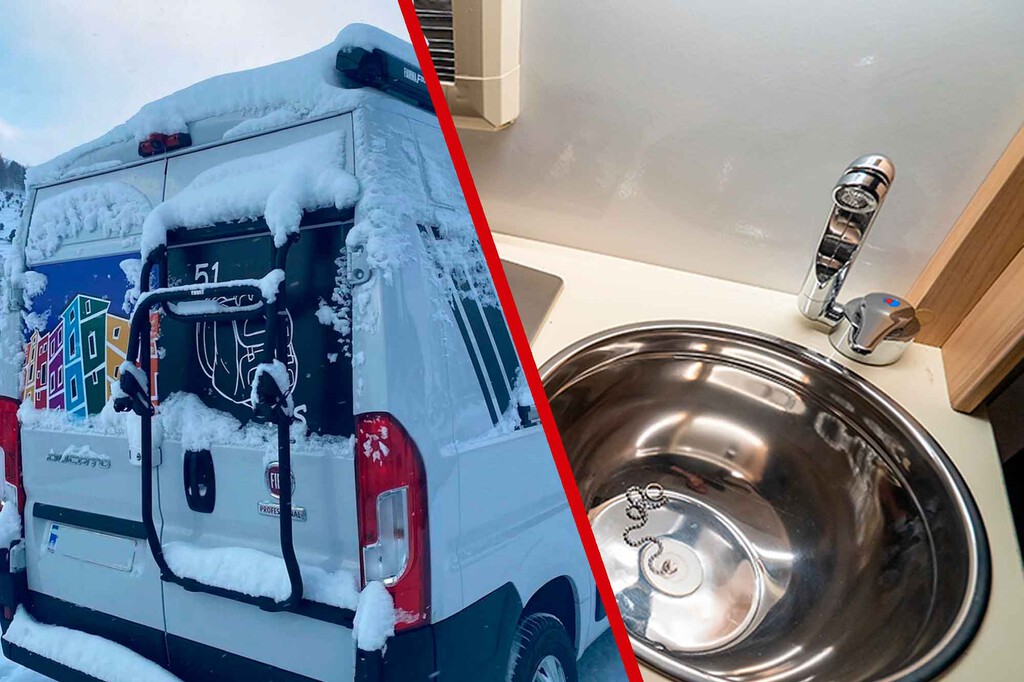 Resulta que mi furgoneta camper necesita "invernar" porque el frío puede congelar las tuberías. La solución es pasar una tarde vaciando todo el agua