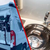 El frío puede congelar las tuberías de mi furgoneta camper y reventarlas. La solución es pasar una tarde vaciando todo el agua
