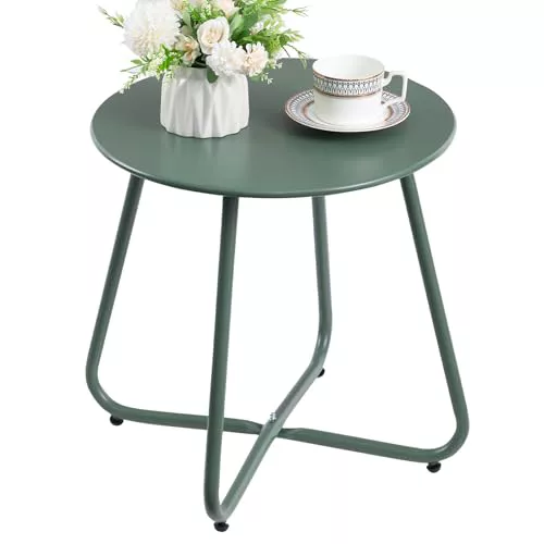 HollyHOME Mesa Auxiliar Exterior Redonda